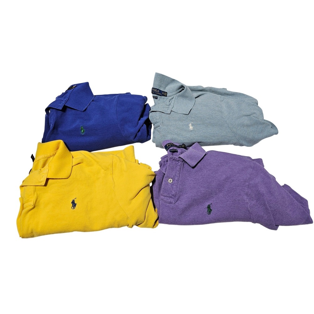 Polo Ralph Lauren Polo Shirts Mens XL Pique Knit Classic Fit Lot of 4 Multicolor